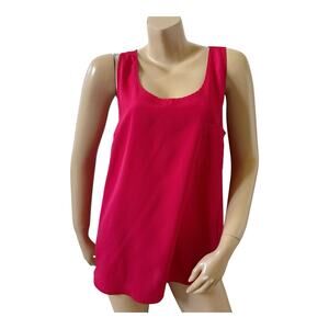 FADED GLORY Womens Size XL Red Sleeveless Scoop Neck Pocket Tank Top Shirt